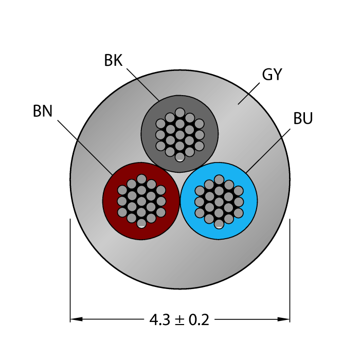 CABLE3X0.34-XX-PVC-GY-100M/TEG