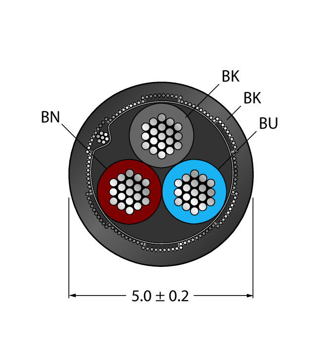 CABLE3X0.34-SH-PUR-BK-500M/TXL