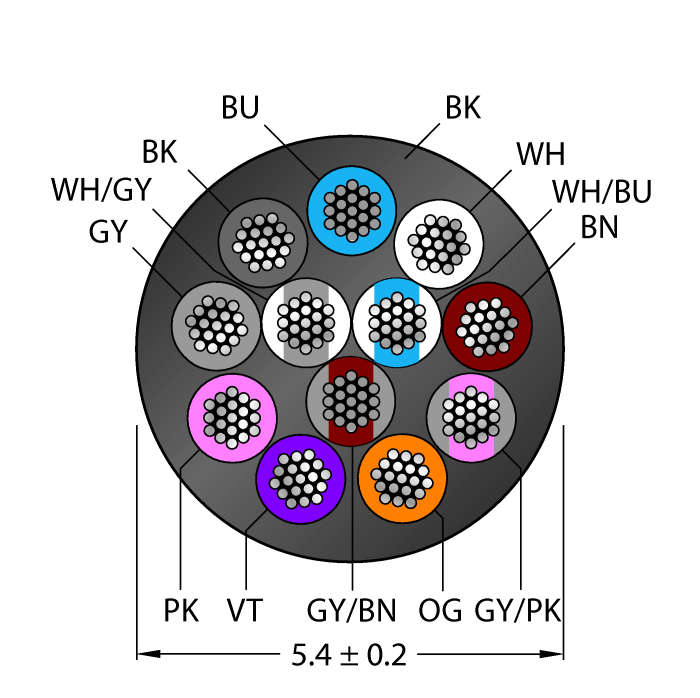 CABLE12X0.14-XX-PUR-BK-500M/TXL