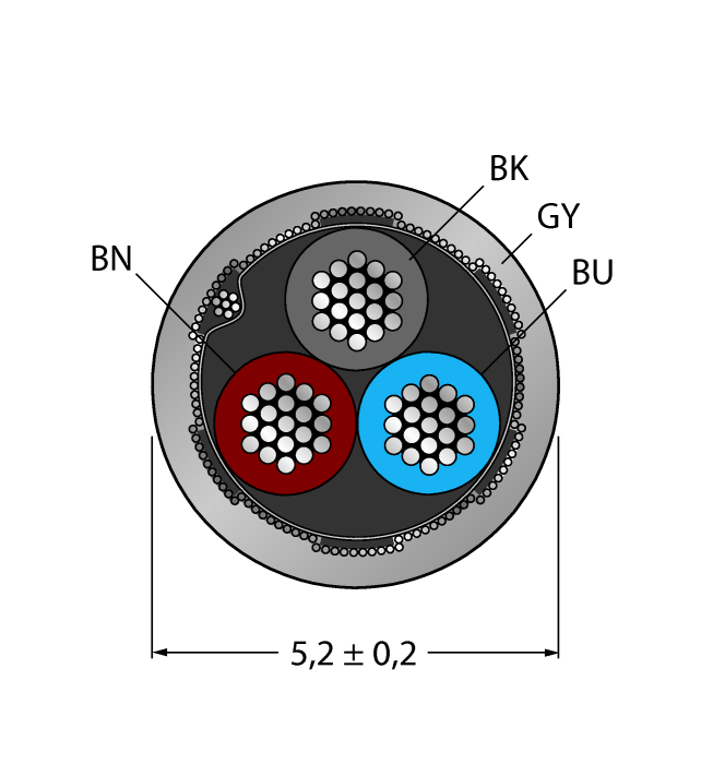 CABLE3X0.34-SH-PVC-GY-100M/TEG