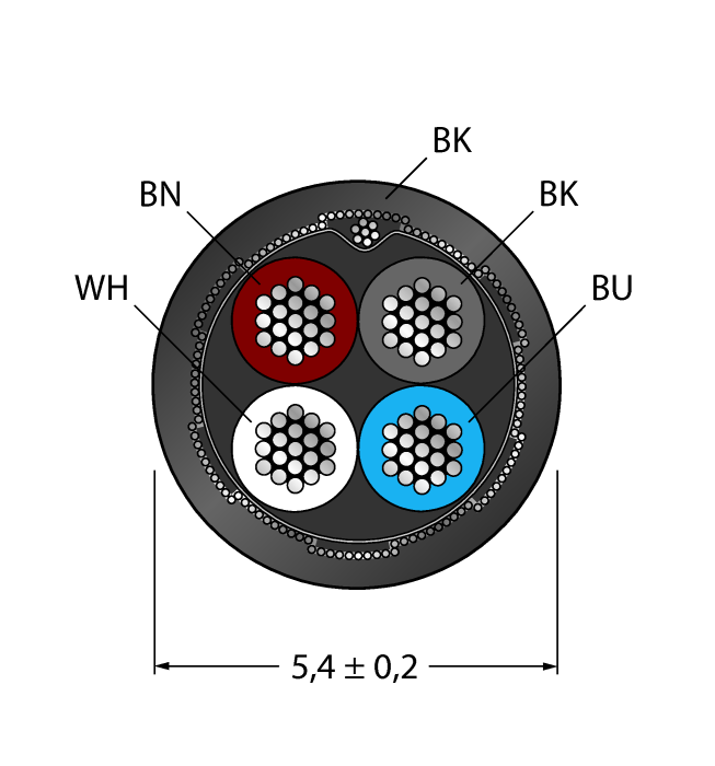 CABLE4X0.34-SH-PVC-BK-500M/TEL