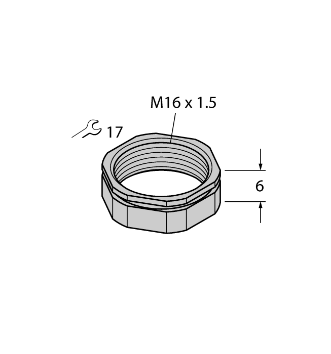 SECHSKANTMUTTER M16X1.5. SW17