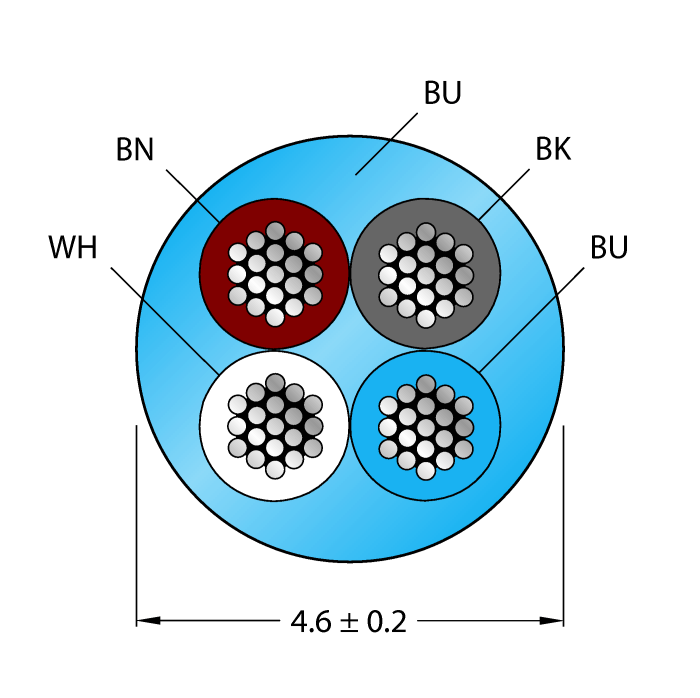 CABLE4X0.34-XX-PVC-BU-100M/TEB