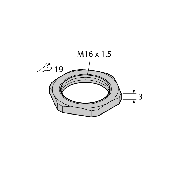 SECHSKANTMUTTER M16X1.5. SW19