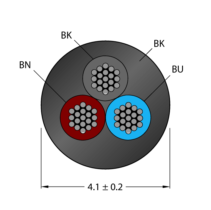 CABLE3X0.34-XX-PUR-BK-100M/TXL