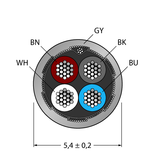 CABLE4X0.34-SH-PVC-GY-500M/TEG