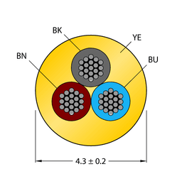 Thumbnail for CABLE3X0.34-XX-PVC-YE-500M/TEY
