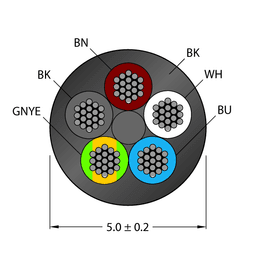 Thumbnail for CABLE(4+1)X0.34-XX-PVC-BK-500M/TEL