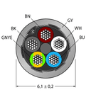 CABLE(4+1)X0.34-SH-PVC-GY-500M/TEG