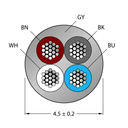 CABLE4X0.34-XX-PUR-GY-500M/TXG