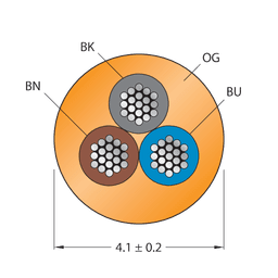 Thumbnail for CABLE3X0.34-XX-PUR-OG-100M/TXO