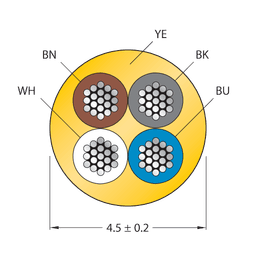 Thumbnail for CABLE4X0.34-XX-PUR-YE-500M/TXY