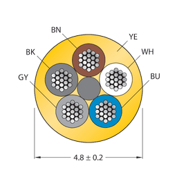 Thumbnail for CABLE5X0.34-XX-PUR-YE-100M/TXY