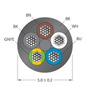 CABLE(4+1)X0.34-XX-PVC-BK-500M/TEL