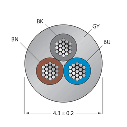 Thumbnail for CABLE3X0.34-XX-PVC-GY-100M/TEG