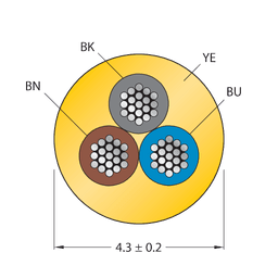 Thumbnail for CABLE3X0.34-XX-PVC-YE-500M/TEY