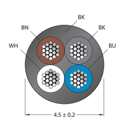 Thumbnail for CABLE4X0.34-XX-PUR-BK-500M/TXL