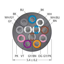 Thumbnail for CABLE12X0.14-XX-PUR-BK-500M/TXL