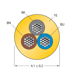 Thumbnail for CABLE3X0.34-XX-PUR-YE-500M/TXY