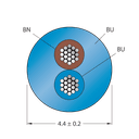 CABLE2X0.50-XX-PVC-BU-100M/TEB