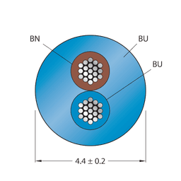 Thumbnail for CABLE2X0.50-XX-PVC-BU-100M/TEB