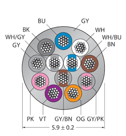 Thumbnail for CABLE12X0.14-XX-PVC-GY-100M/TEG