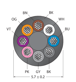 Thumbnail for CABLE8X0.25-XX-PVC-BK-500M/TEL