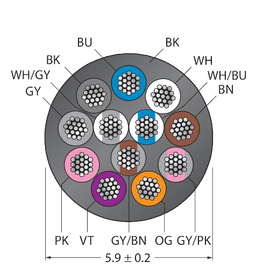 Thumbnail for CABLE12X0.14-XX-PVC-BK-500M/TEL