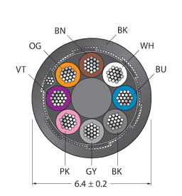 Thumbnail for CABLE8X0.25-SH-PVC-BK-500M/TEL