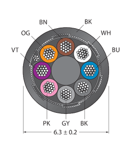 Thumbnail for CABLE8X0.25-SH-PUR-BK-100M/TXL