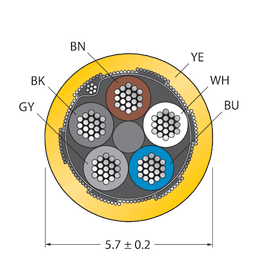 Thumbnail for CABLE5X0.34-SH-PUR-YE-500M/TXY