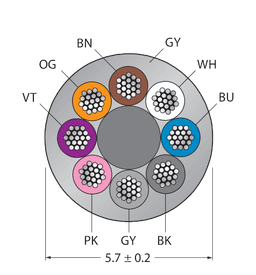 Thumbnail for CABLE8X0.25-XX-PVC-GY-100M/TEG