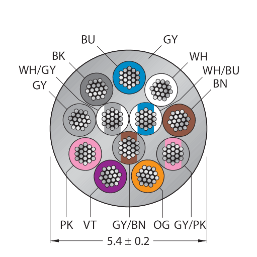 CABLE12X0.14-XX-PUR-GY-100M/TXG