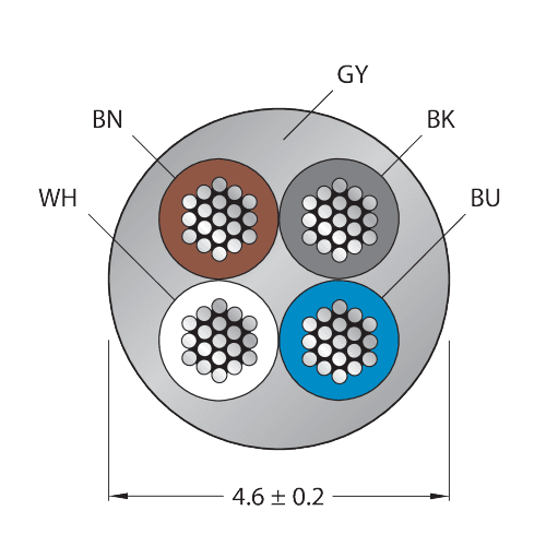 CABLE4X0.34-XX-PVC-GY-500M/TEG