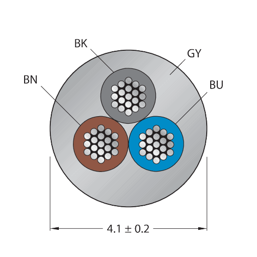 CABLE3X0.34-XX-PUR-GY-100M/TXG