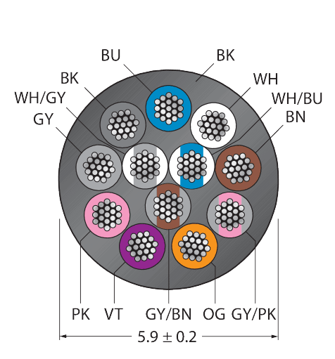 CABLE12X0.14-XX-PVC-BK-500M/TEL