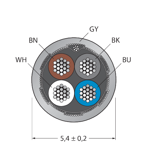 CABLE4X0.34-SH-PVC-GY-500M/TEG
