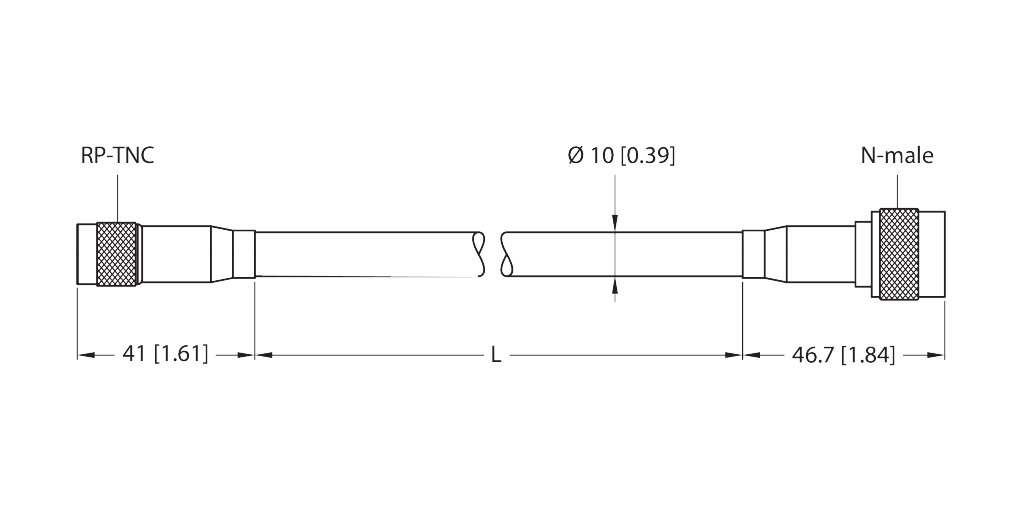 T-UHF-CBL-RG213-RPTNC-6-N-M